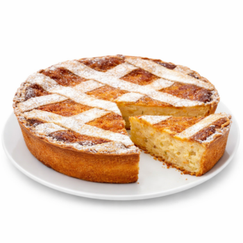 Pastiera napoletana tradizionale artigianale con griglia in pasta frolla